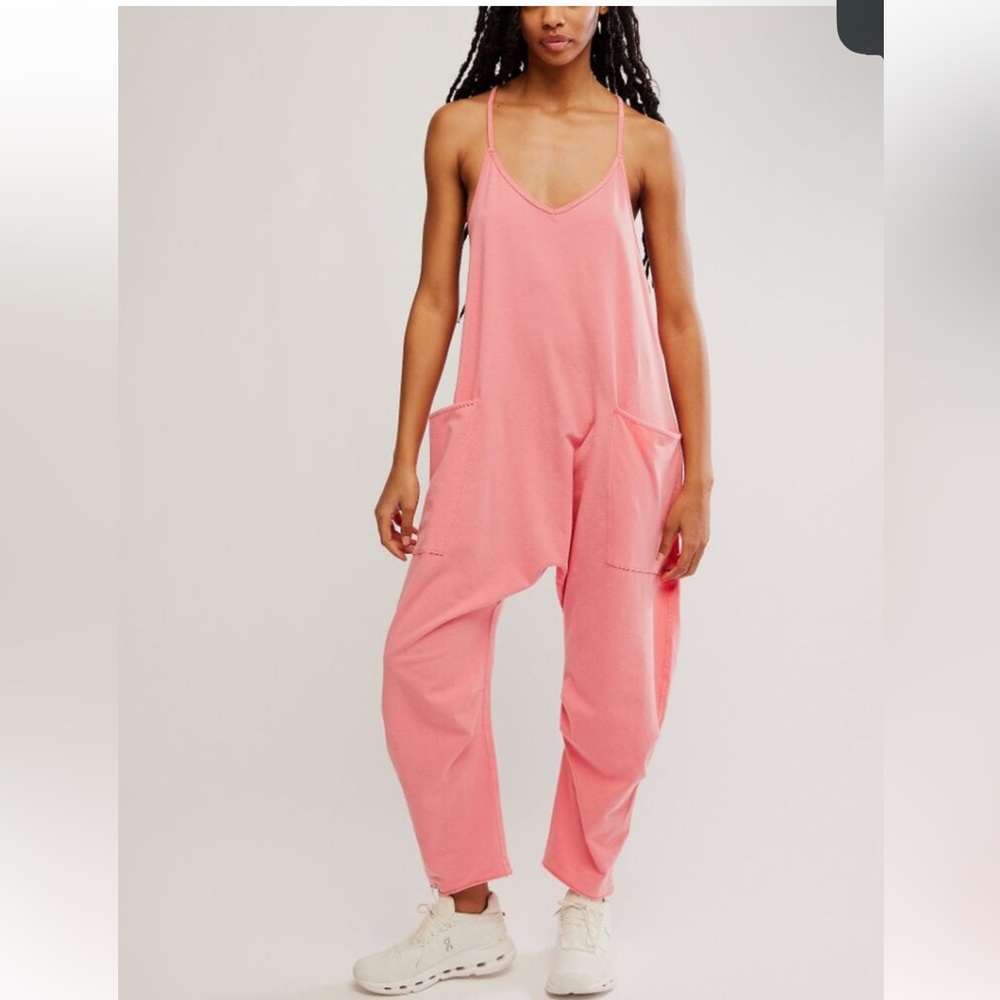 FP Movement by Free People Pink Relaxed Strappy Jumpsuit